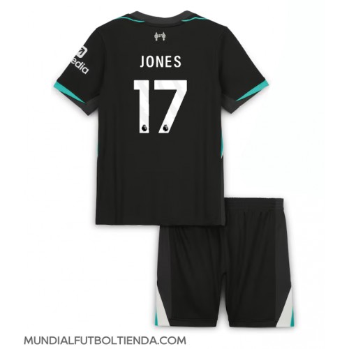 Camiseta Liverpool Curtis Jones #17 Segunda Equipación Replica 2024-25 para niños mangas cortas (+ Pantalones cortos)